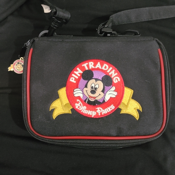 Disney Handbags - Walt Disney, Disney Parks Pin Trading, Red And Black Small Pin Trading Bag